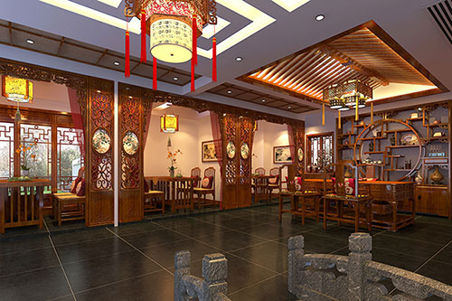 石门优雅恬淡中式茶叶店装修设计效果图